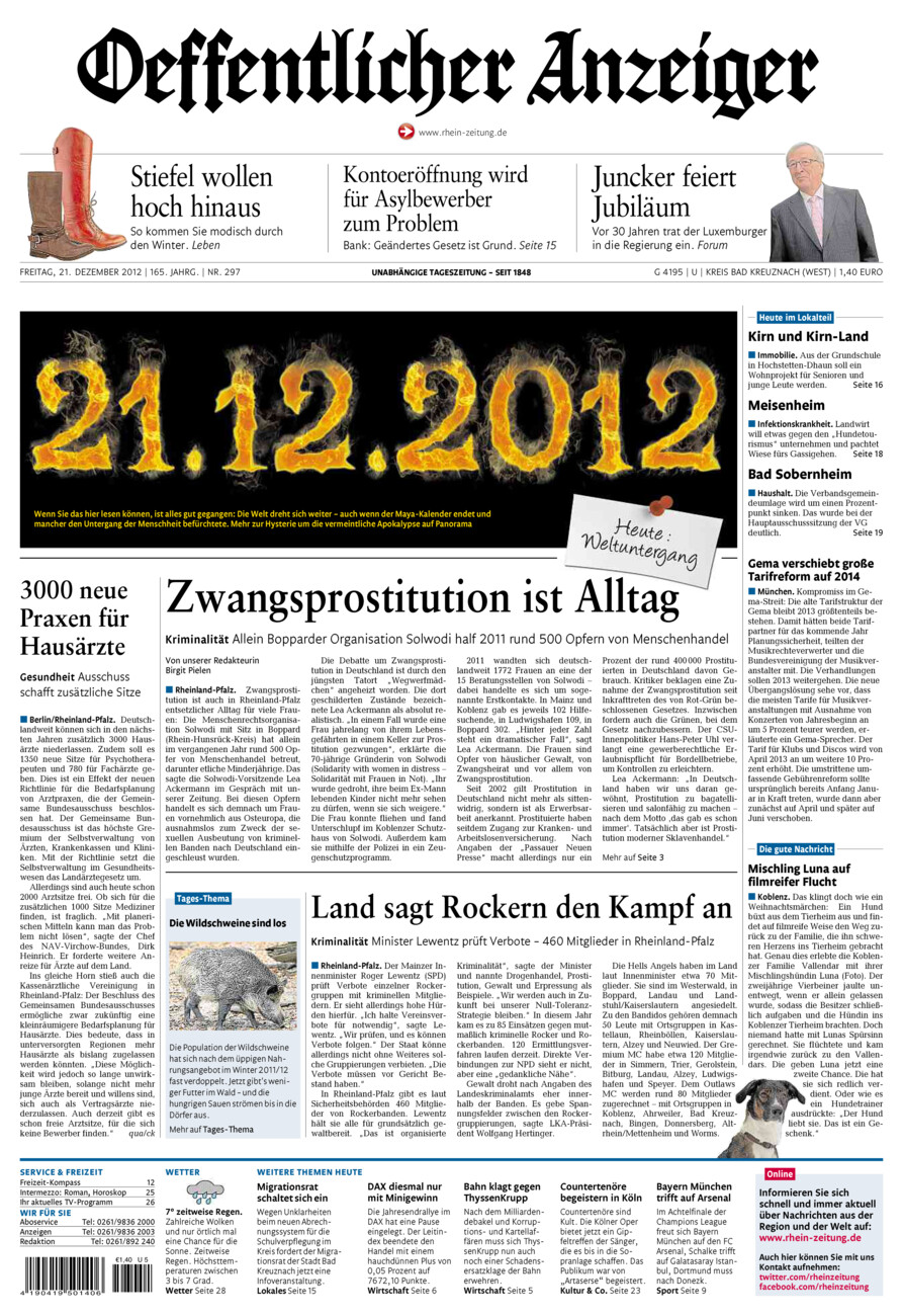 Oeffentlicher Anzeiger Kirn (Archiv) vom Freitag, 21.12.2012