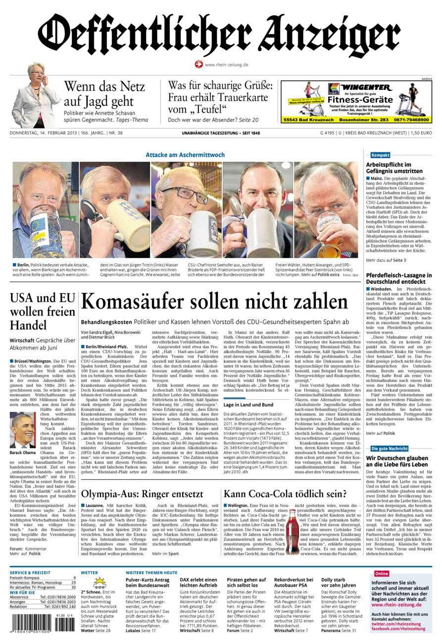 Oeffentlicher Anzeiger Kirn (Archiv) vom Donnerstag, 14.02.2013