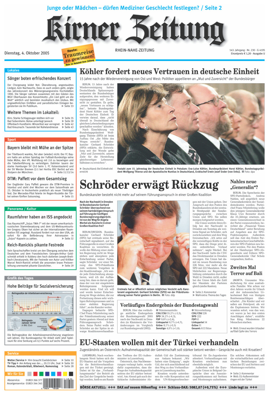 Oeffentlicher Anzeiger Kirn (Archiv) vom Dienstag, 04.10.2005