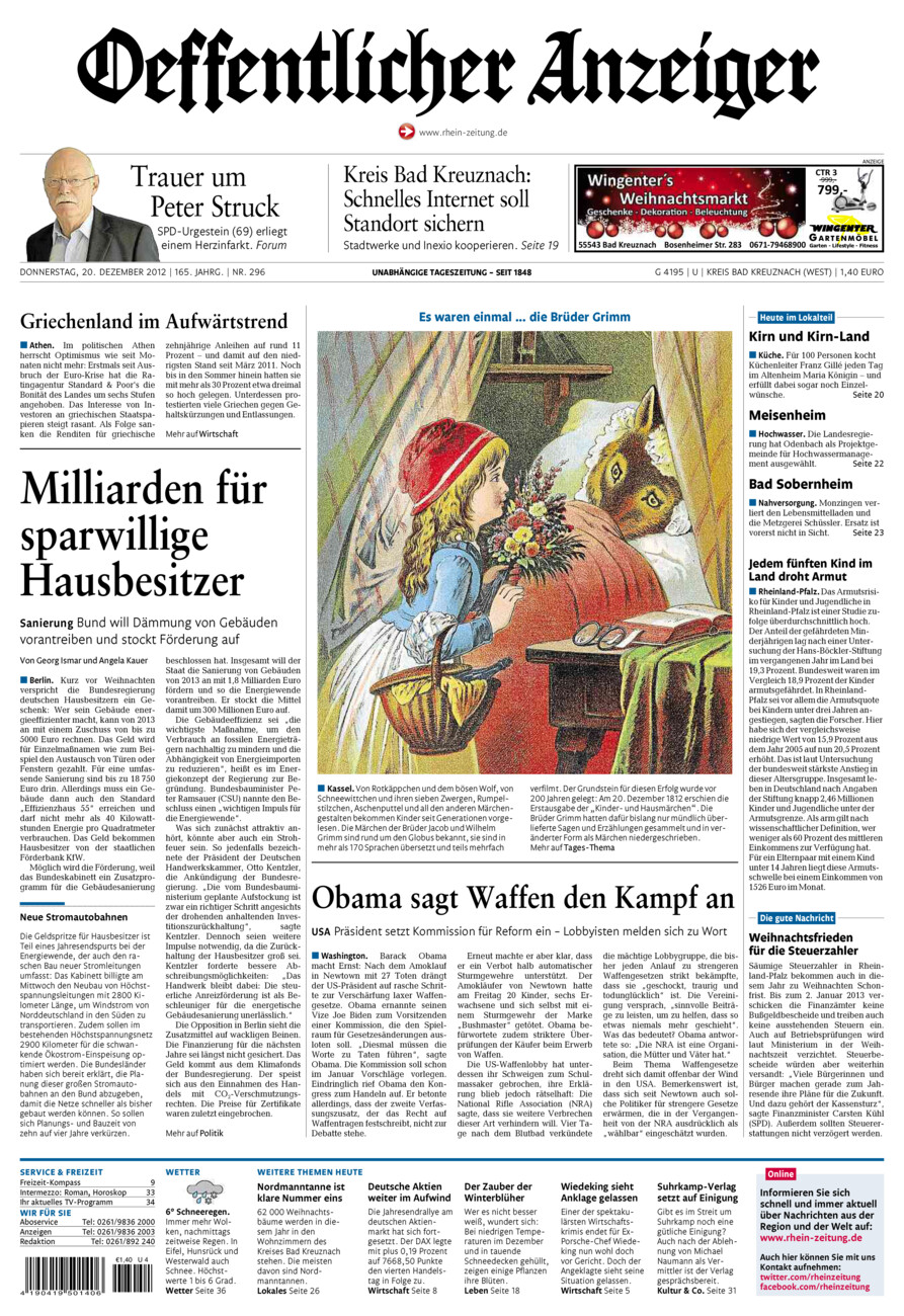 Oeffentlicher Anzeiger Kirn (Archiv) vom Donnerstag, 20.12.2012