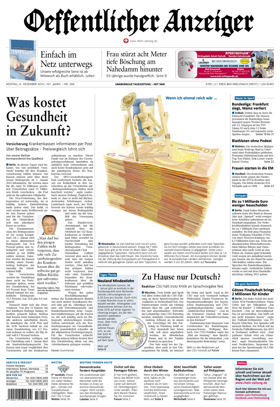 Oeffentlicher Anzeiger Kirn (Archiv) vom Montag, 08.12.2014