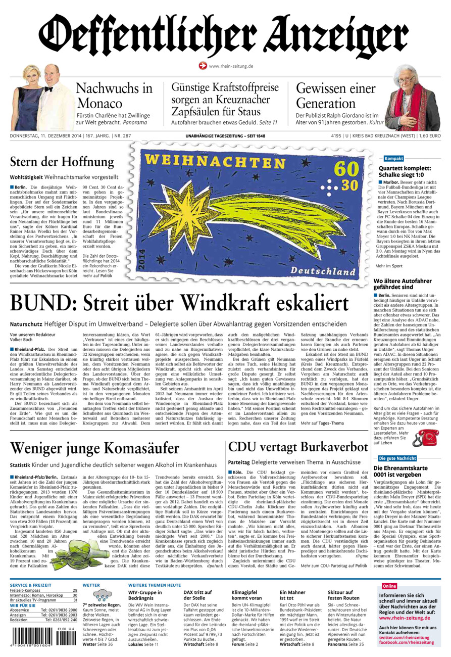 Oeffentlicher Anzeiger Kirn (Archiv) vom Donnerstag, 11.12.2014