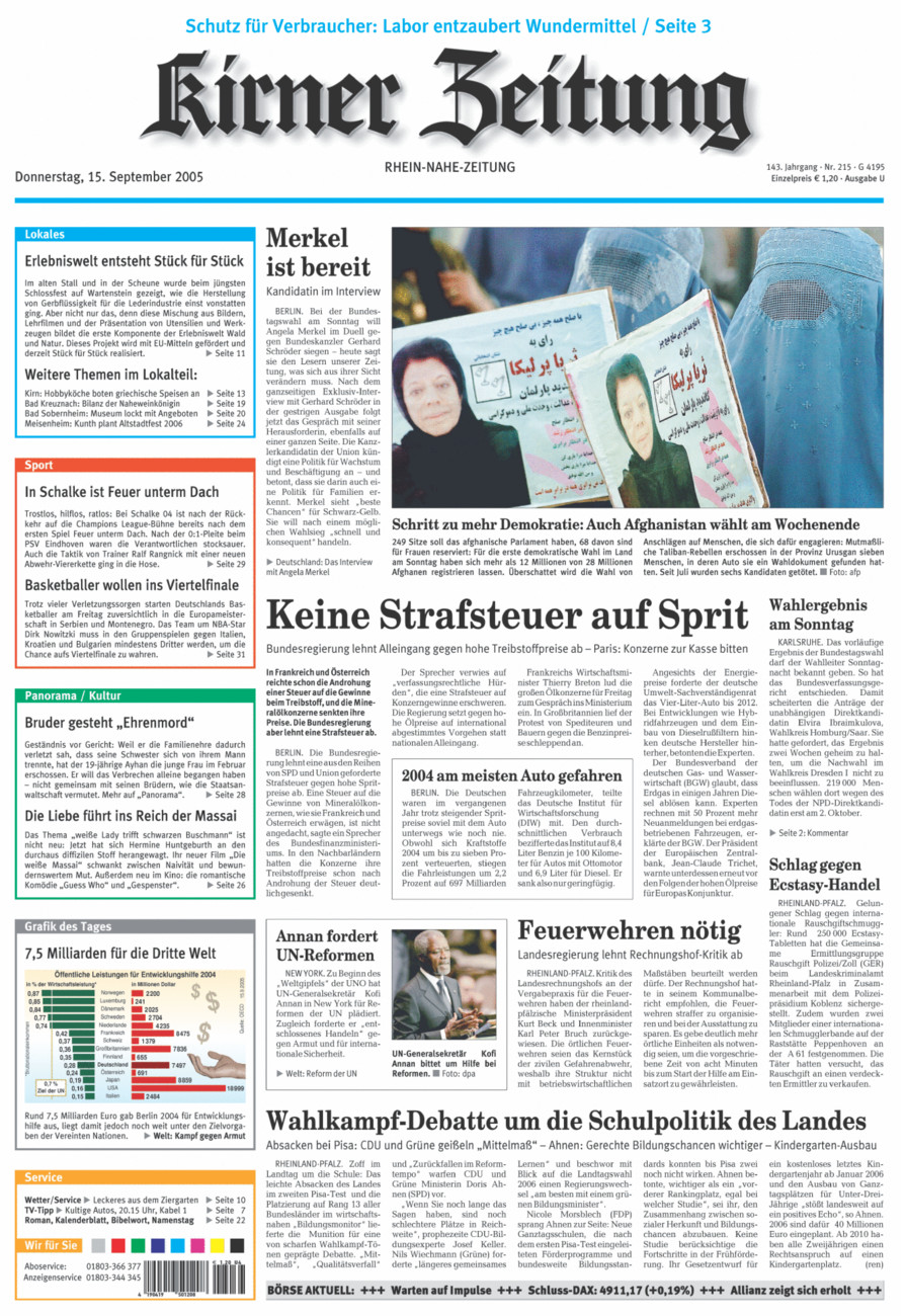Oeffentlicher Anzeiger Kirn (Archiv) vom Donnerstag, 15.09.2005