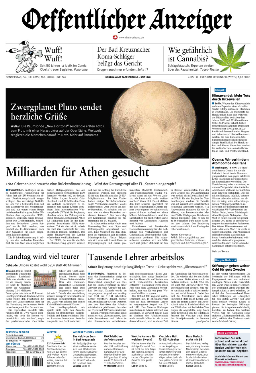 Oeffentlicher Anzeiger Kirn (Archiv) vom Donnerstag, 16.07.2015