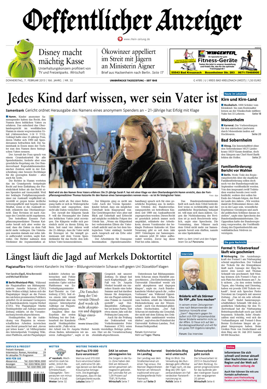 Oeffentlicher Anzeiger Kirn (Archiv) vom Donnerstag, 07.02.2013