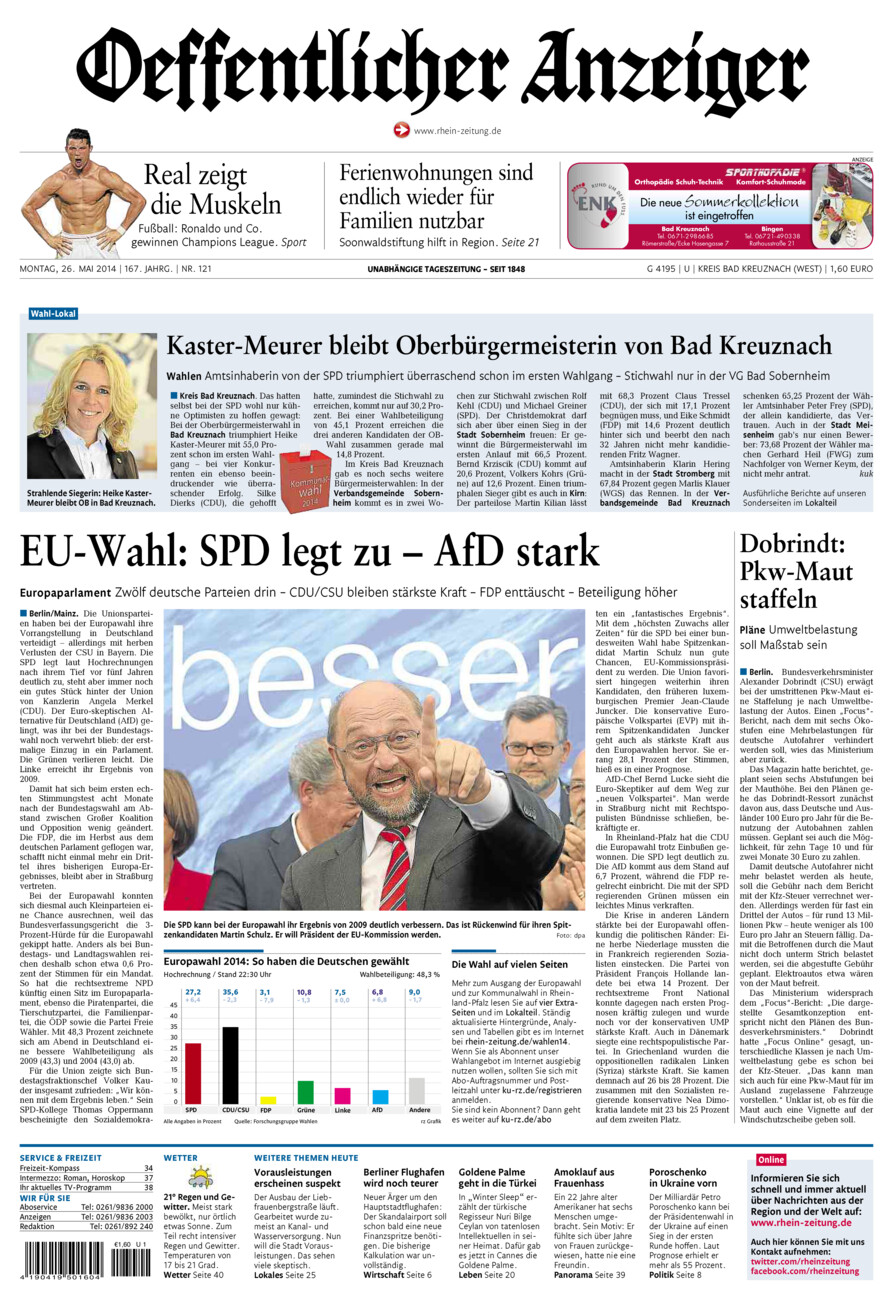 Oeffentlicher Anzeiger Kirn (Archiv) vom Montag, 26.05.2014