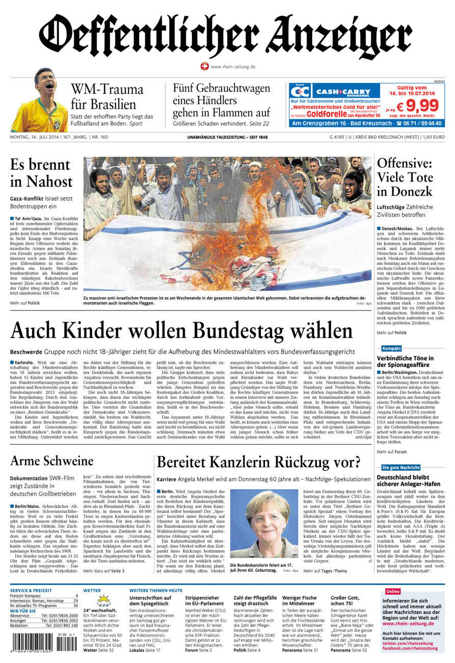 Oeffentlicher Anzeiger Kirn (Archiv) vom Montag, 14.07.2014