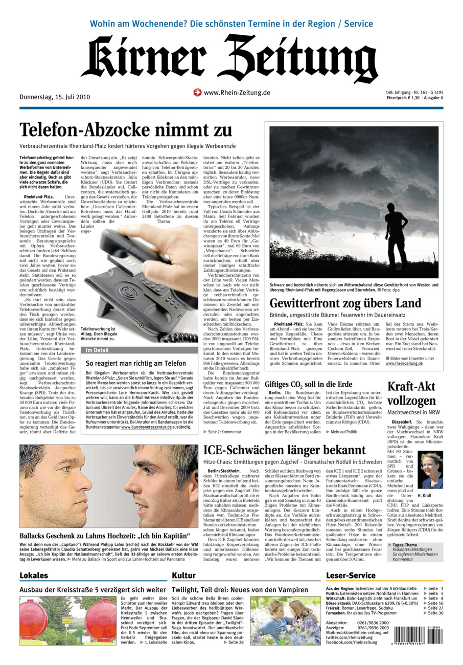 Oeffentlicher Anzeiger Kirn (Archiv) vom Donnerstag, 15.07.2010