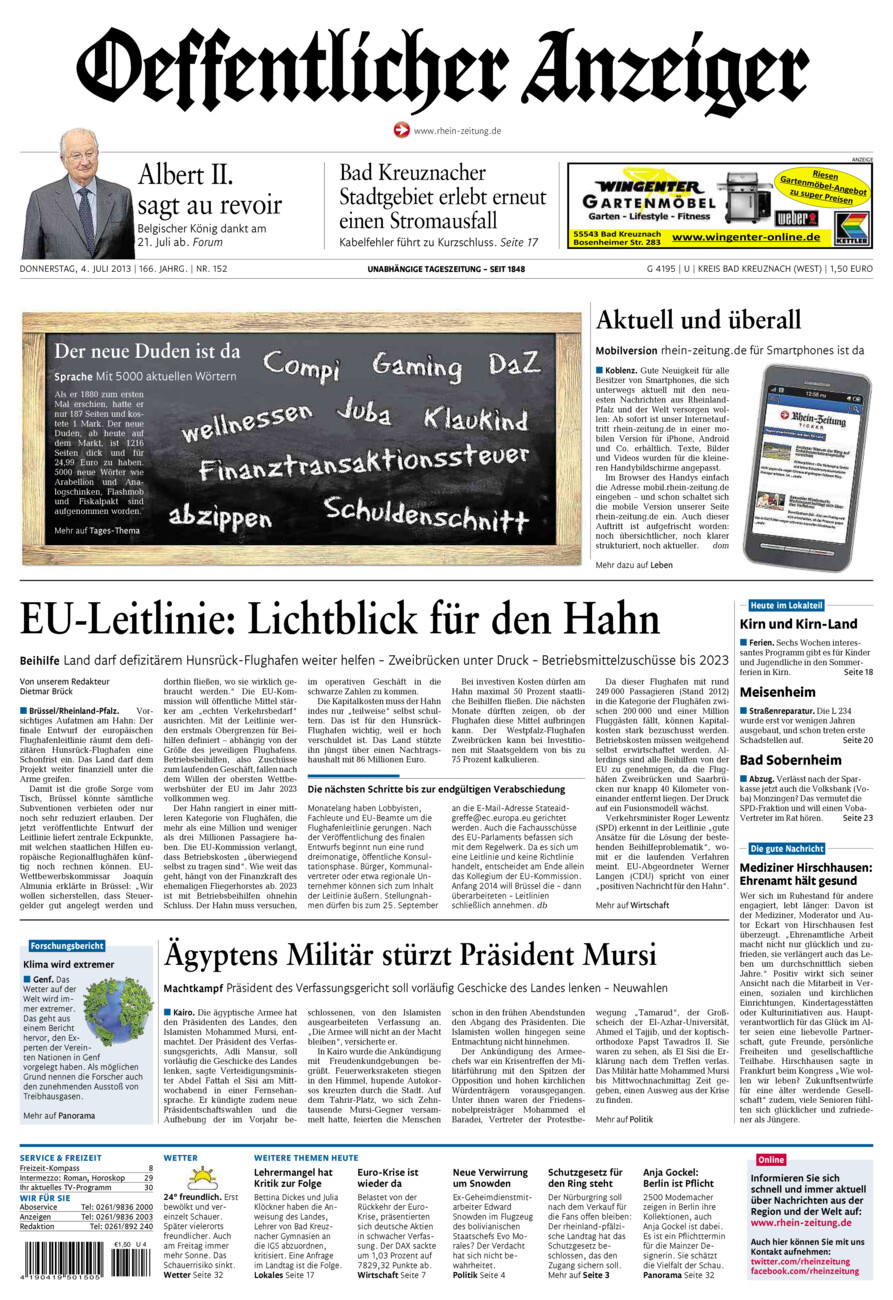 Oeffentlicher Anzeiger Kirn (Archiv) vom Donnerstag, 04.07.2013