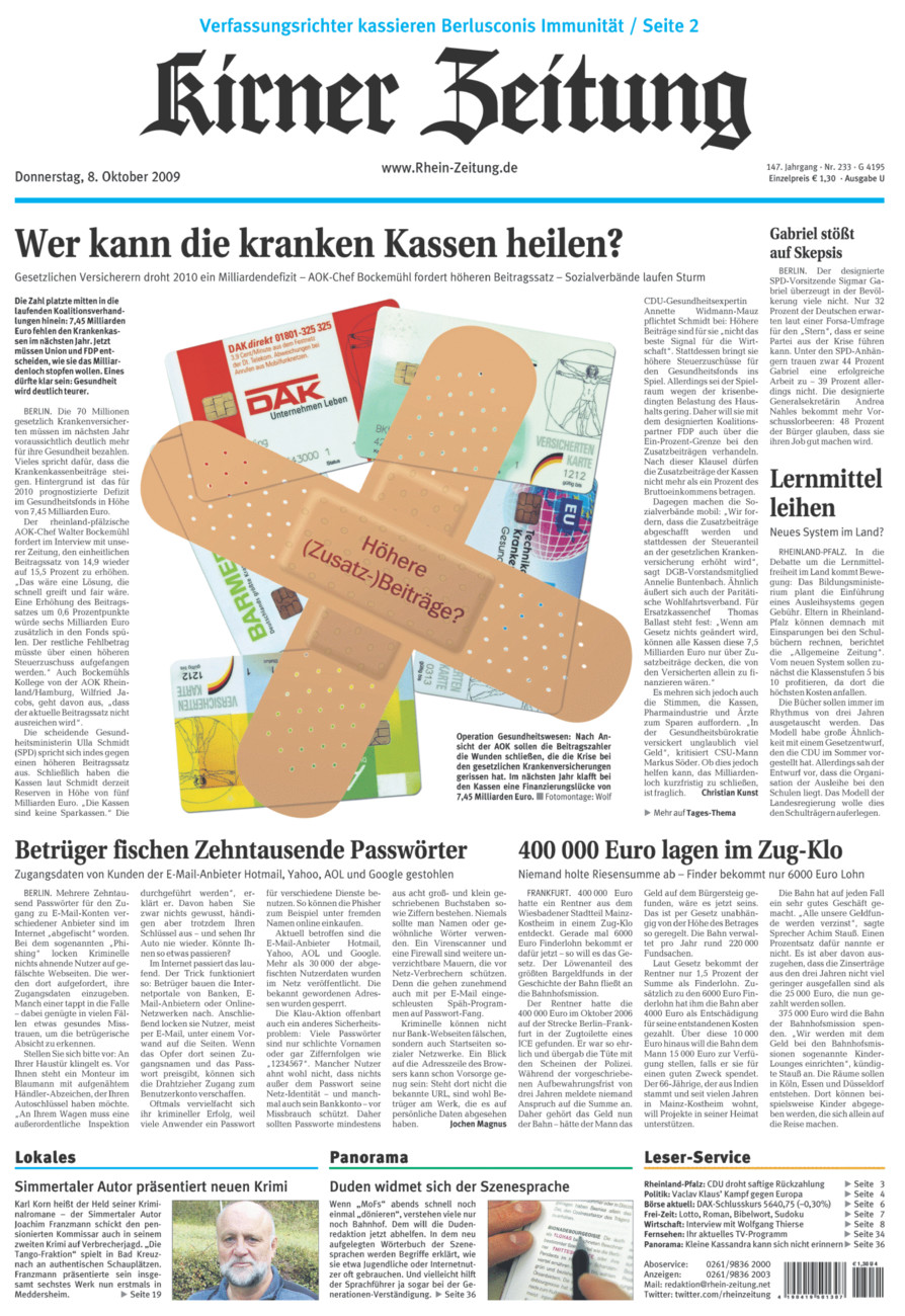 Oeffentlicher Anzeiger Kirn (Archiv) vom Donnerstag, 08.10.2009