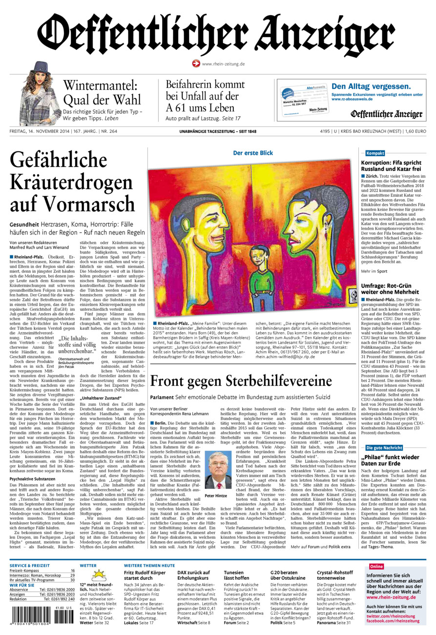 Oeffentlicher Anzeiger Kirn (Archiv) vom Freitag, 14.11.2014