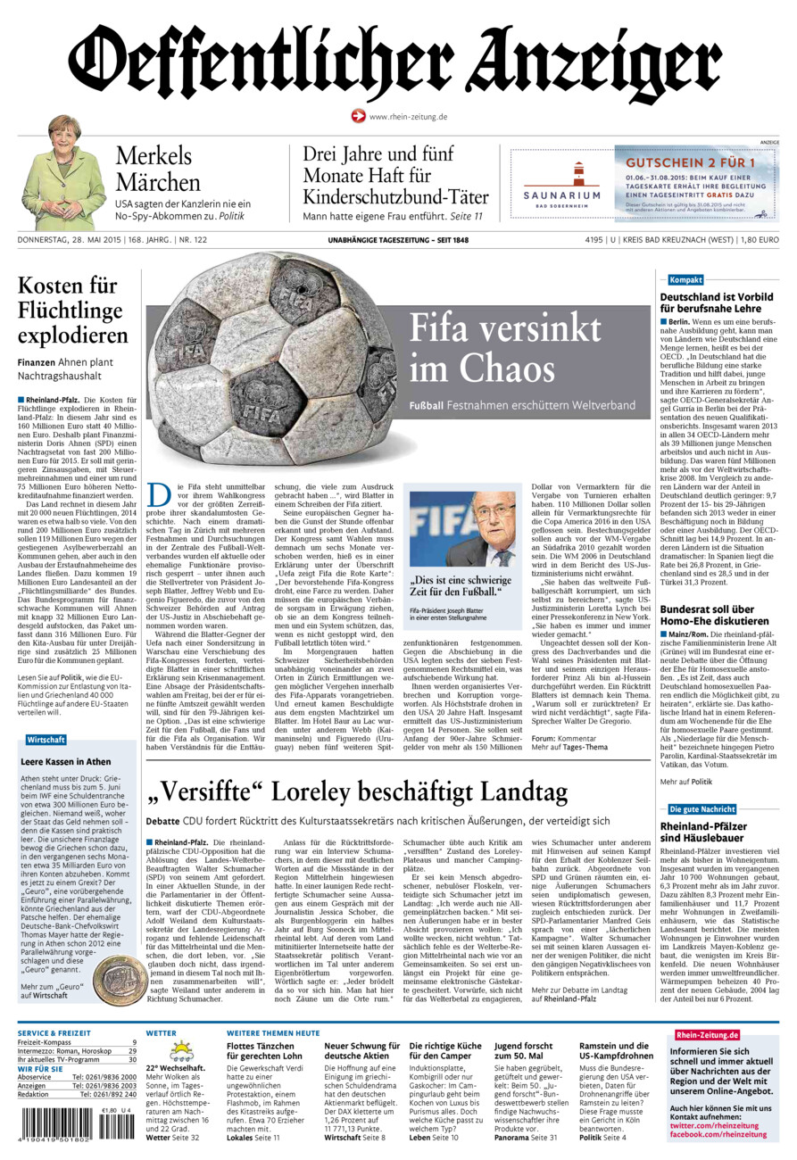 Oeffentlicher Anzeiger Kirn (Archiv) vom Donnerstag, 28.05.2015