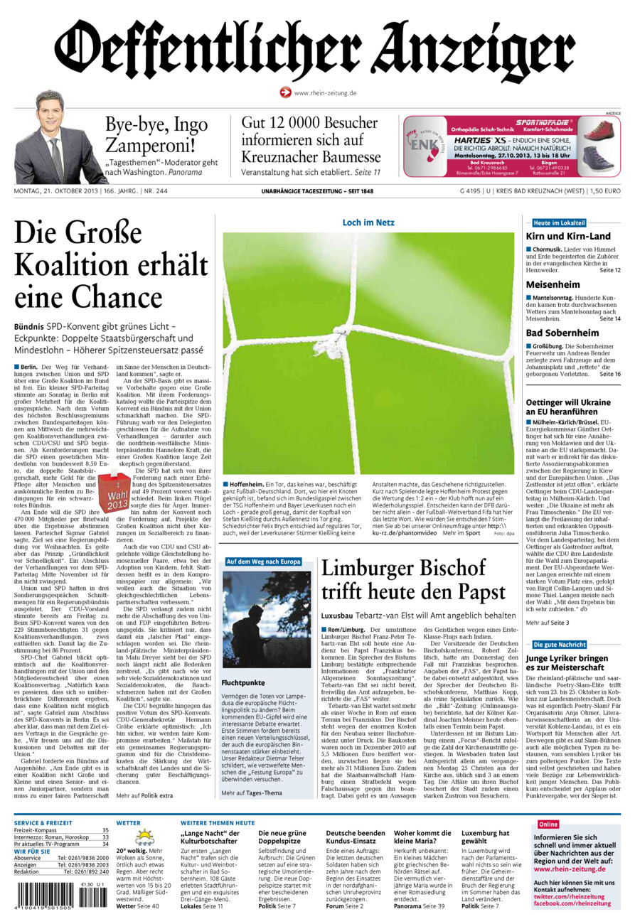 Oeffentlicher Anzeiger Kirn (Archiv) vom Montag, 21.10.2013