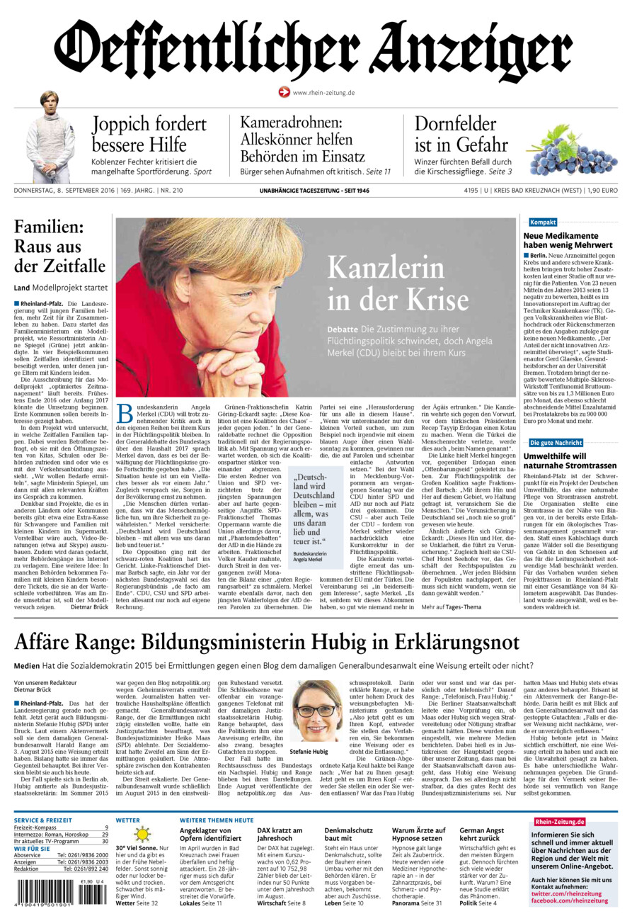 Oeffentlicher Anzeiger Kirn (Archiv) vom Donnerstag, 08.09.2016
