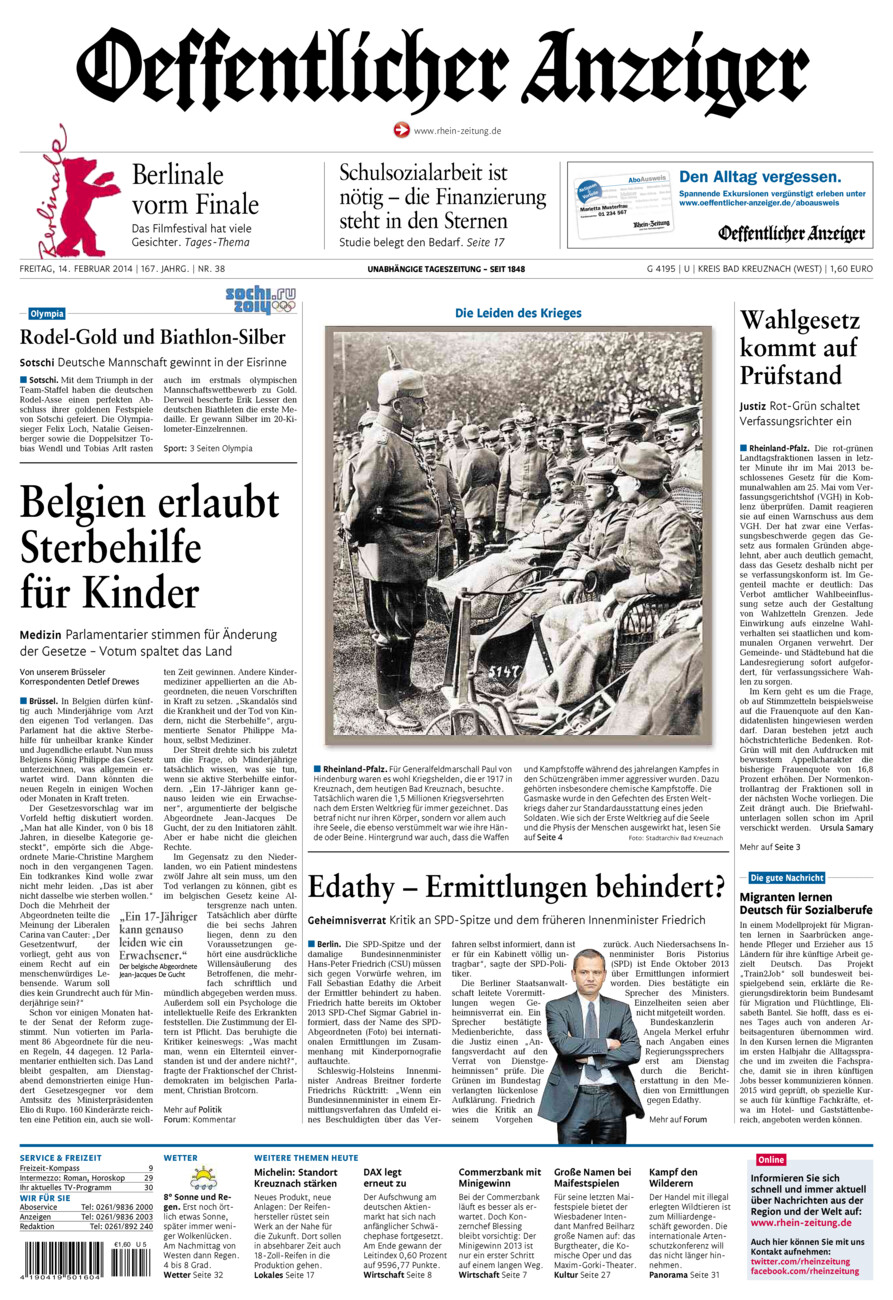 Oeffentlicher Anzeiger Kirn (Archiv) vom Freitag, 14.02.2014
