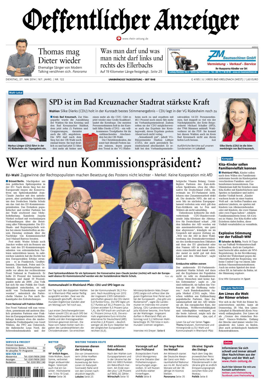 Oeffentlicher Anzeiger Kirn (Archiv) vom Dienstag, 27.05.2014