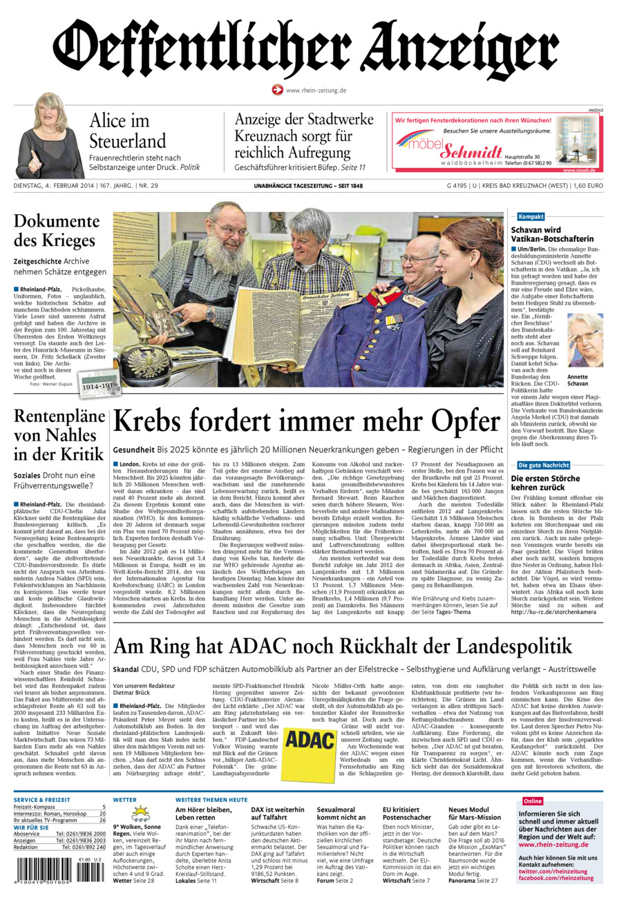 Oeffentlicher Anzeiger Kirn (Archiv) vom Dienstag, 04.02.2014