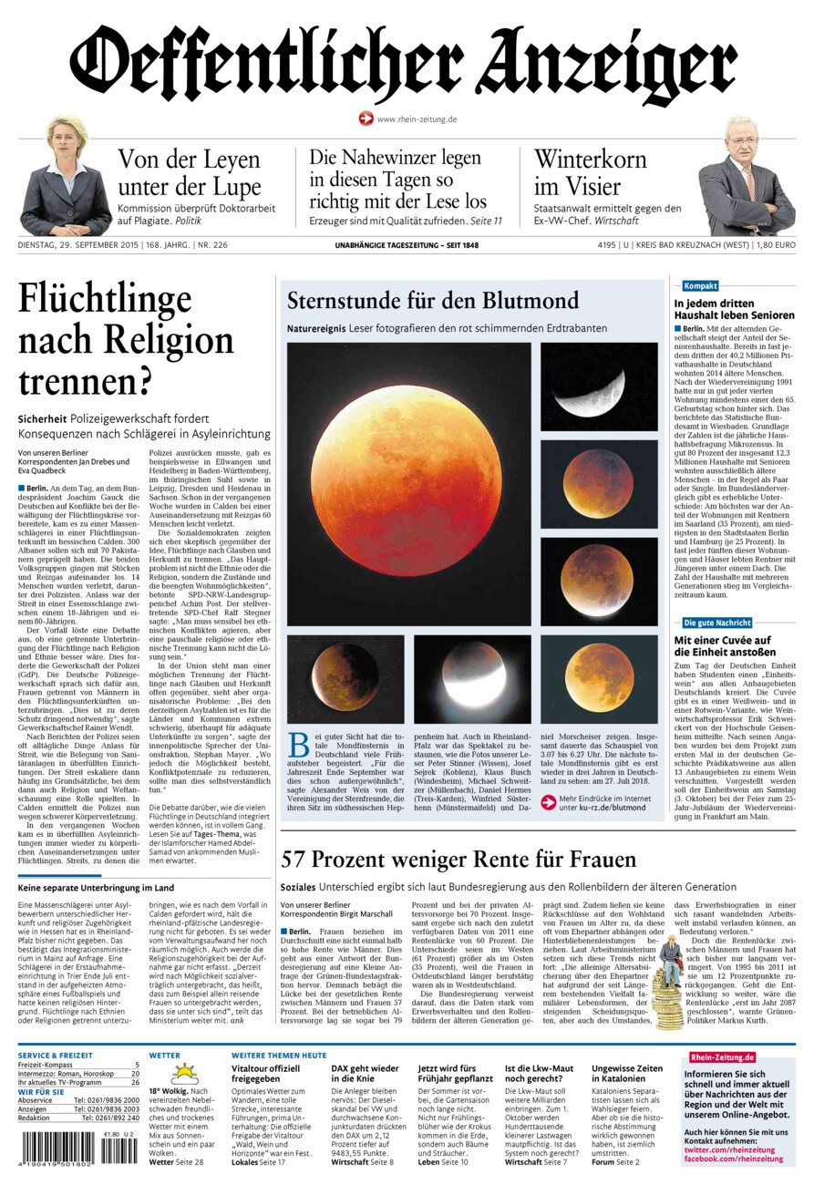 Oeffentlicher Anzeiger Kirn (Archiv) vom Dienstag, 29.09.2015