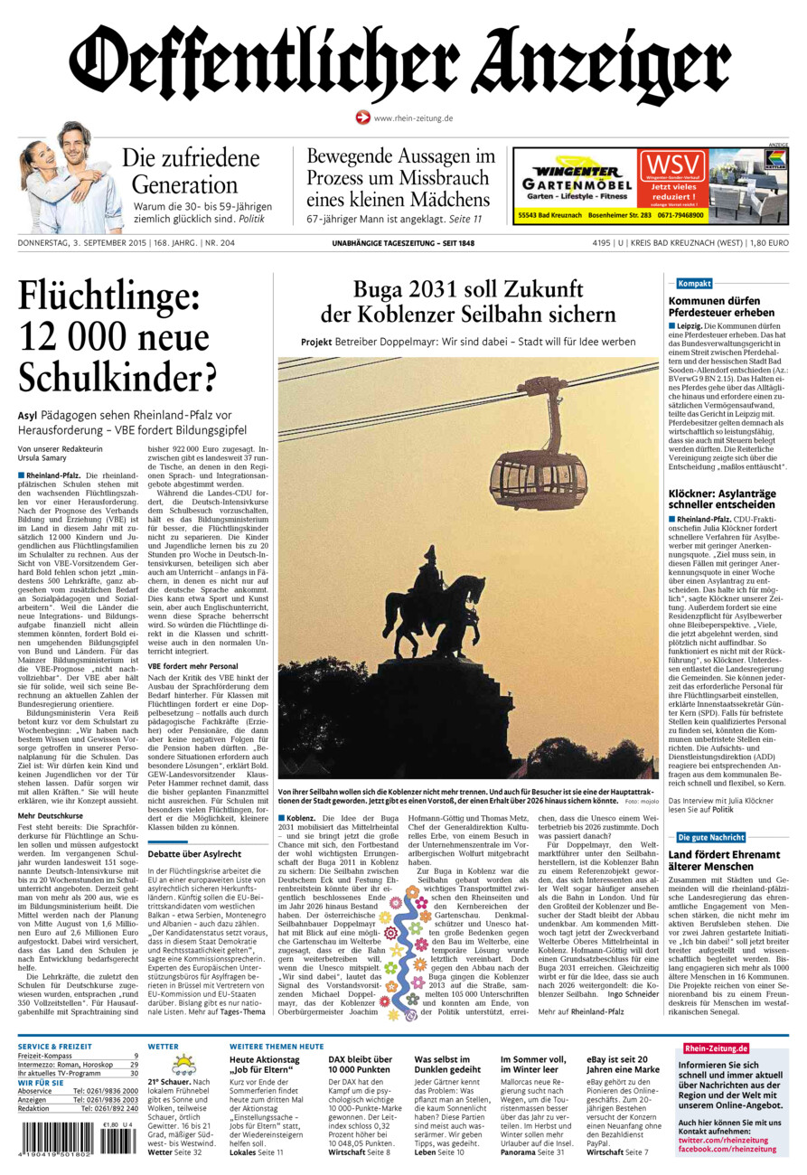 Oeffentlicher Anzeiger Kirn (Archiv) vom Donnerstag, 03.09.2015