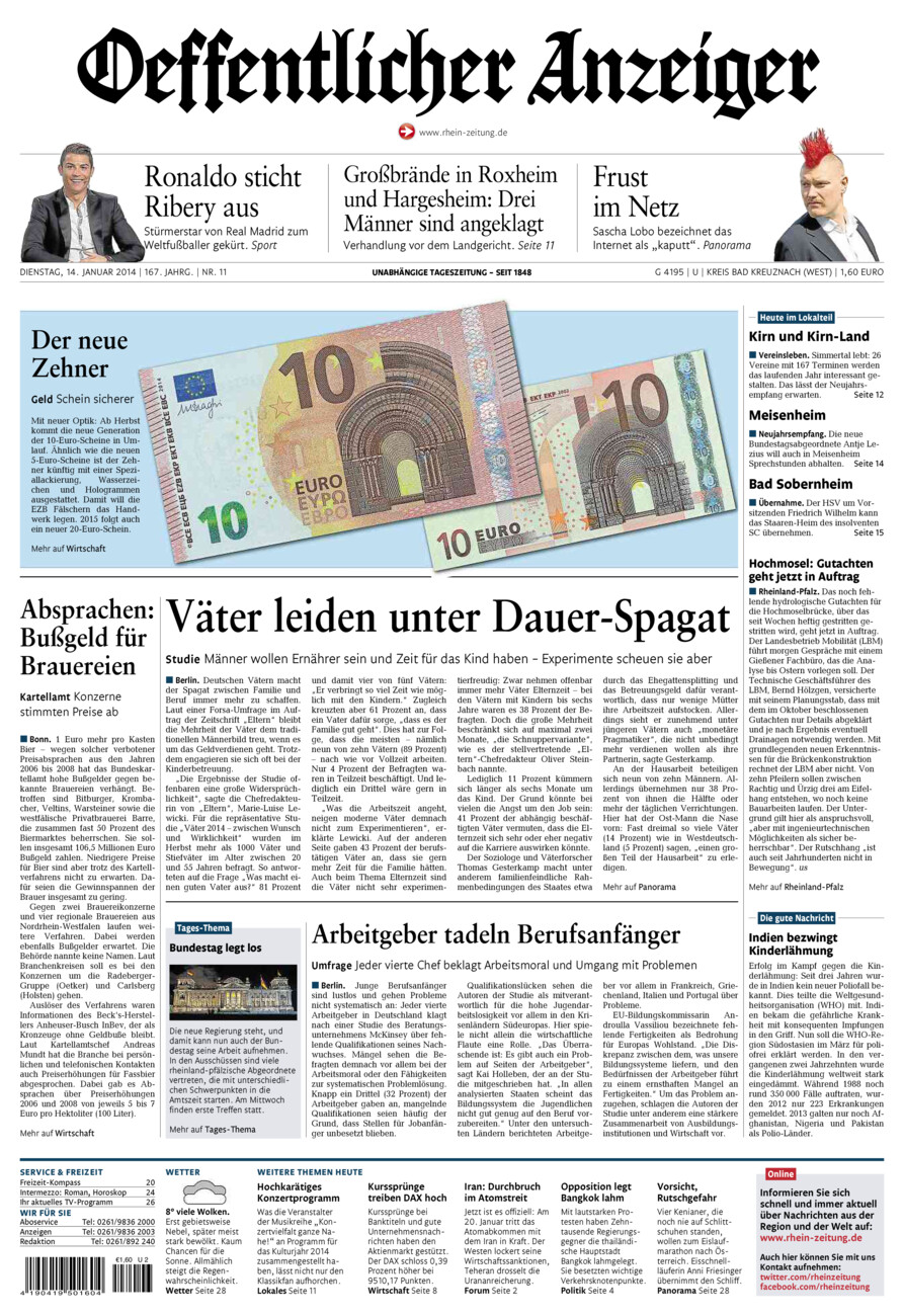 Oeffentlicher Anzeiger Kirn (Archiv) vom Dienstag, 14.01.2014
