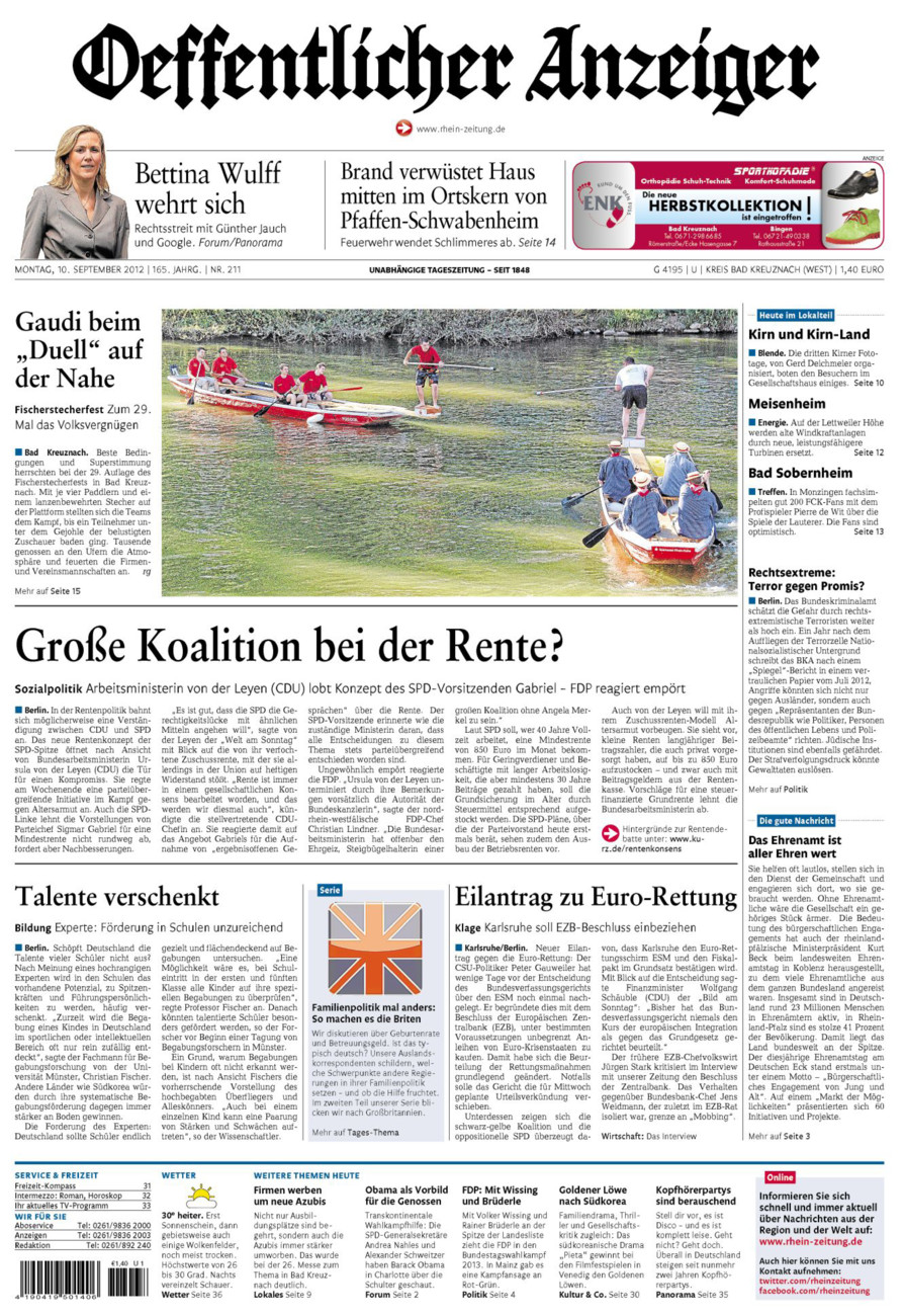 Oeffentlicher Anzeiger Kirn (Archiv) vom Montag, 10.09.2012