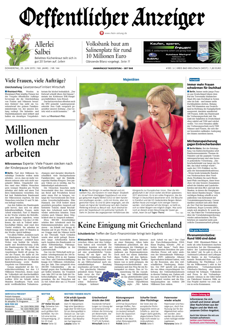 Oeffentlicher Anzeiger Kirn (Archiv) vom Donnerstag, 25.06.2015