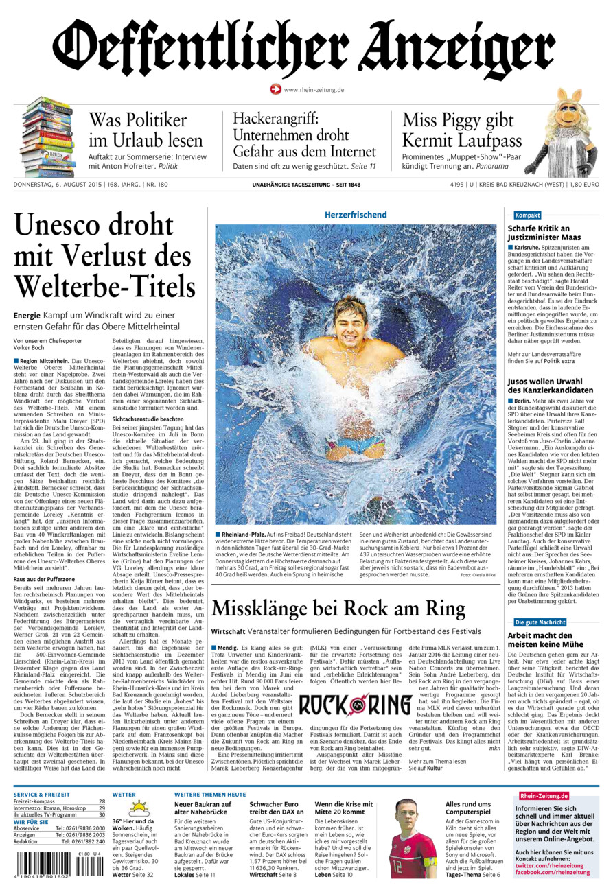 Oeffentlicher Anzeiger Kirn (Archiv) vom Donnerstag, 06.08.2015