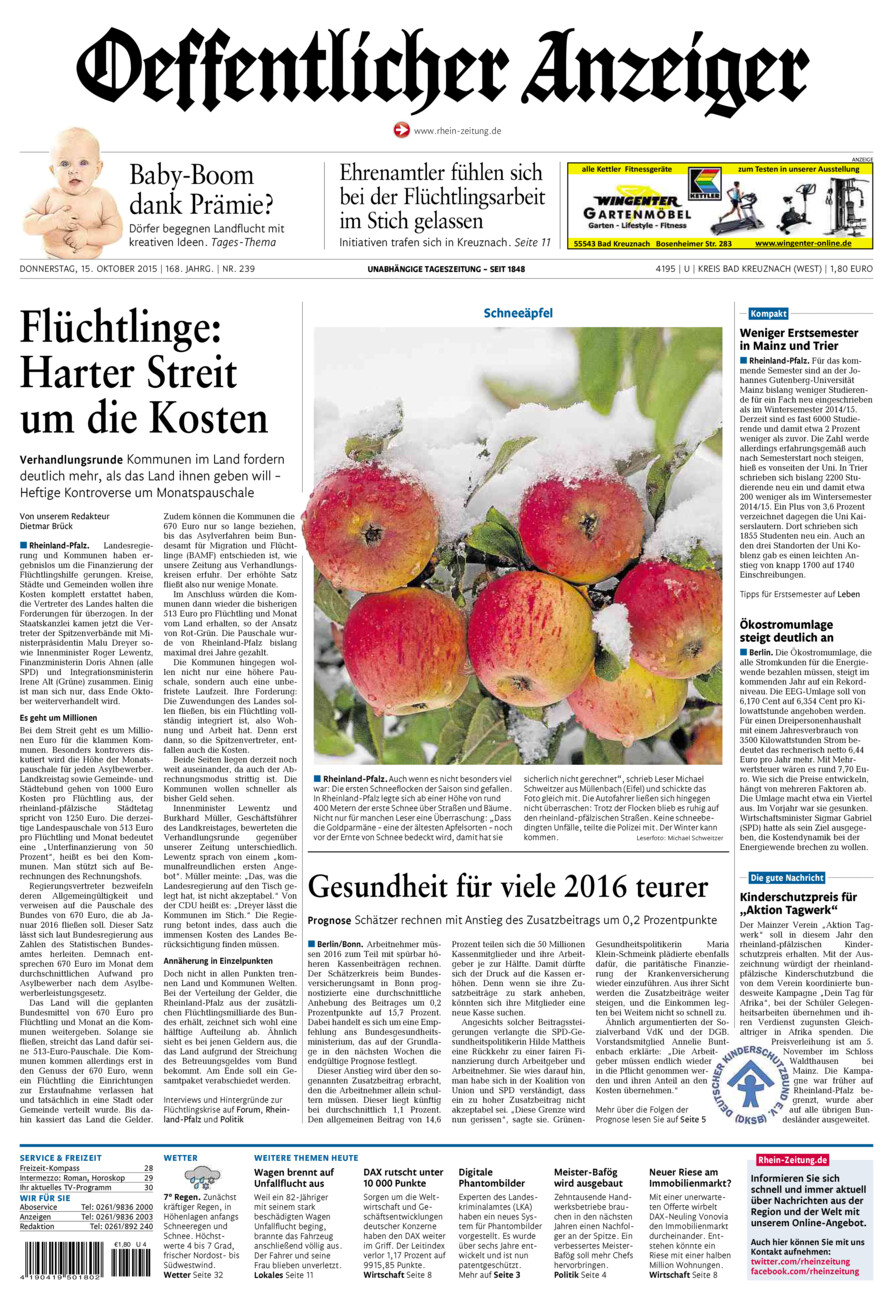 Oeffentlicher Anzeiger Kirn (Archiv) vom Donnerstag, 15.10.2015