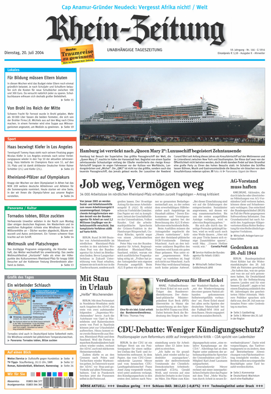 Rhein-Zeitung Kreis Ahrweiler vom Dienstag, 20.07.2004