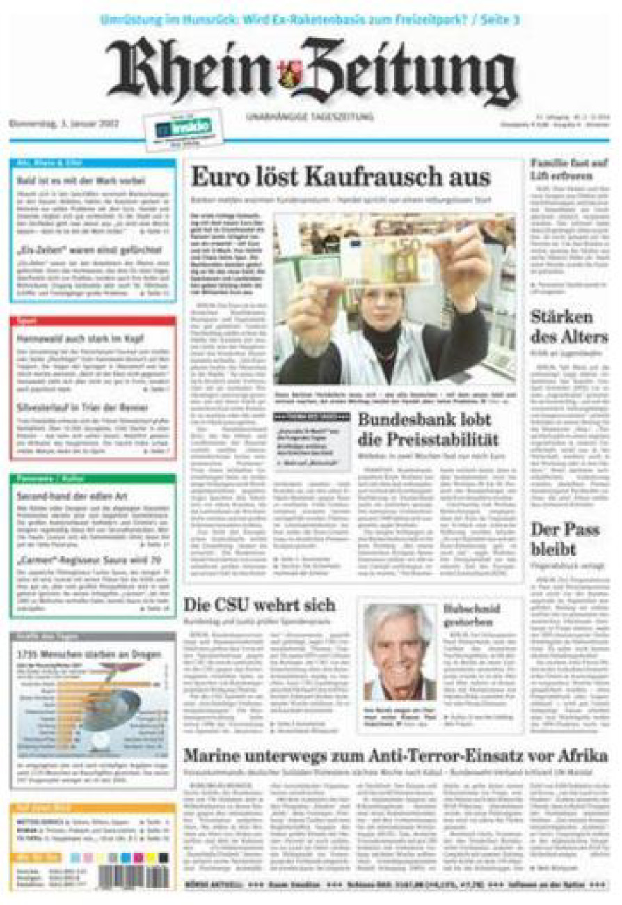 Rhein-Zeitung Kreis Ahrweiler vom Donnerstag, 03.01.2002