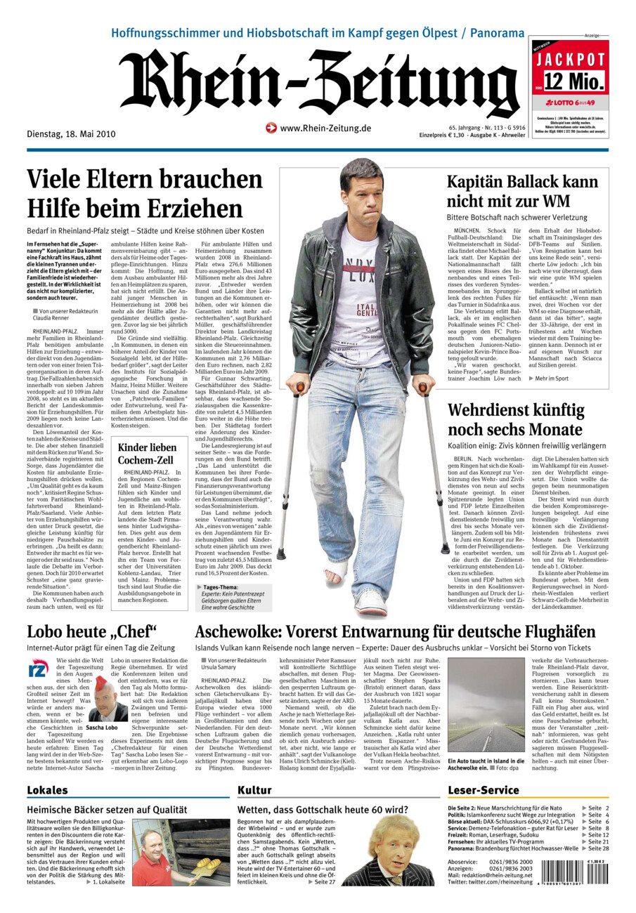 Rhein-Zeitung Kreis Ahrweiler vom Dienstag, 18.05.2010
