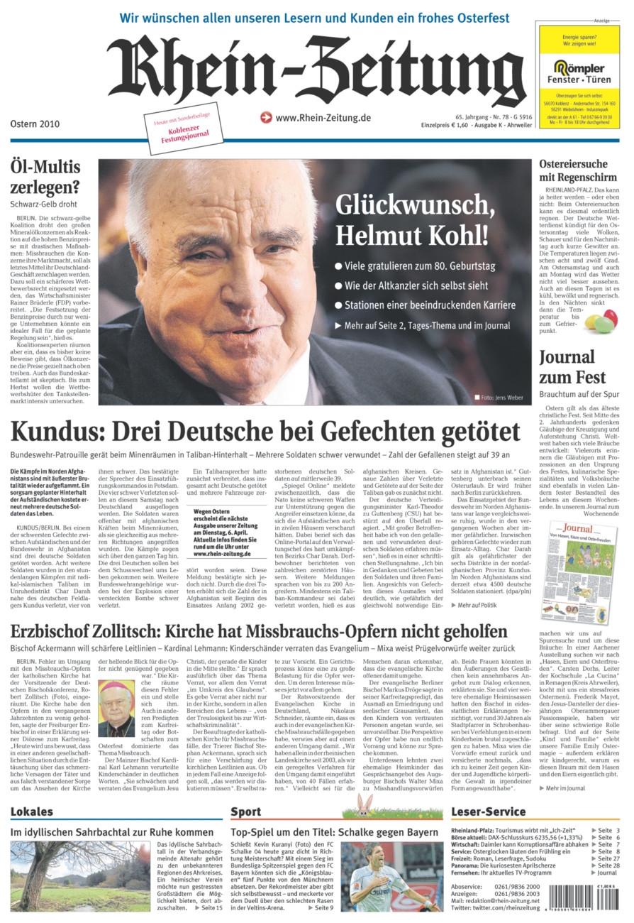 Rhein-Zeitung Kreis Ahrweiler vom Samstag, 03.04.2010