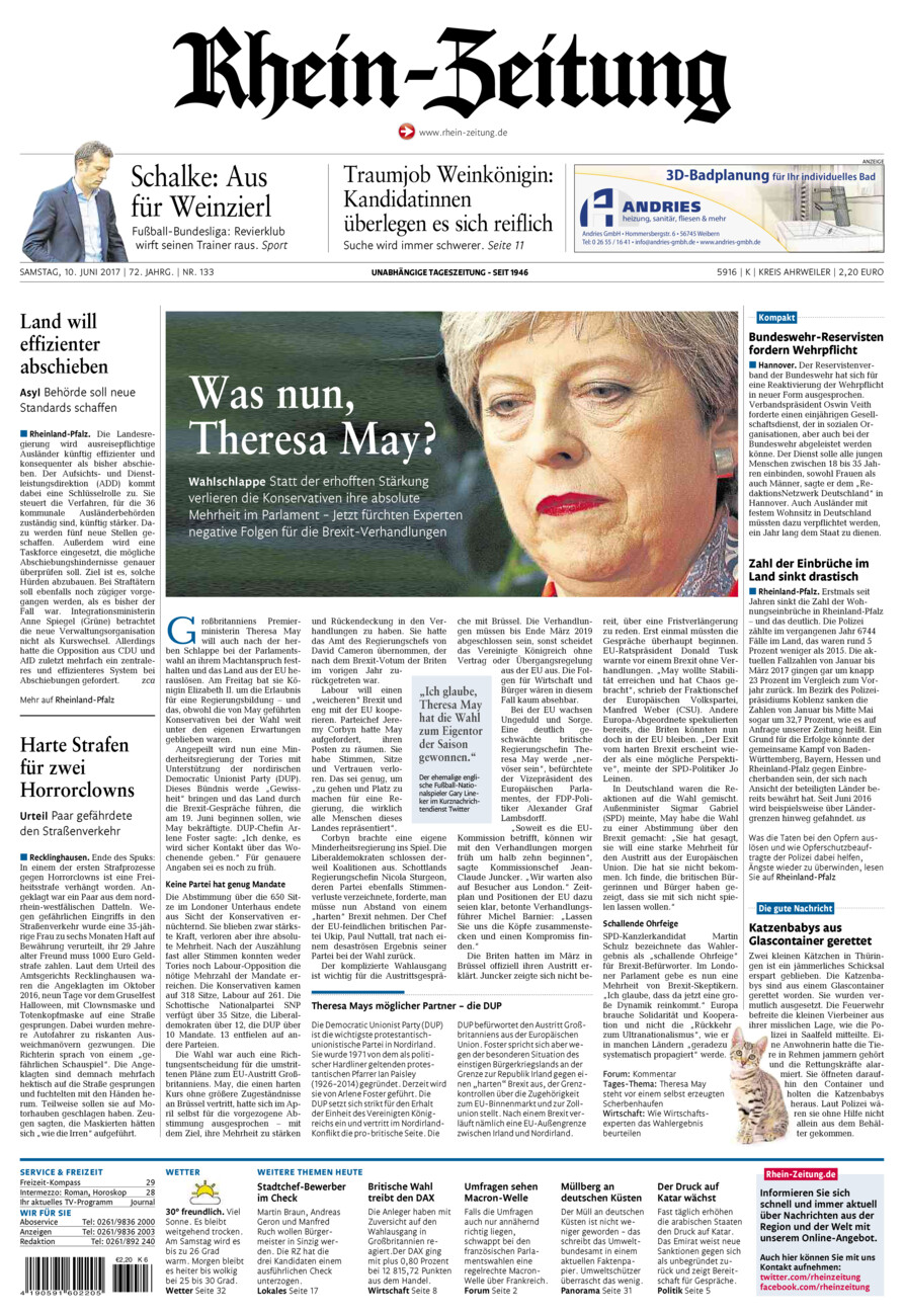 Rhein-Zeitung Kreis Ahrweiler vom Samstag, 10.06.2017