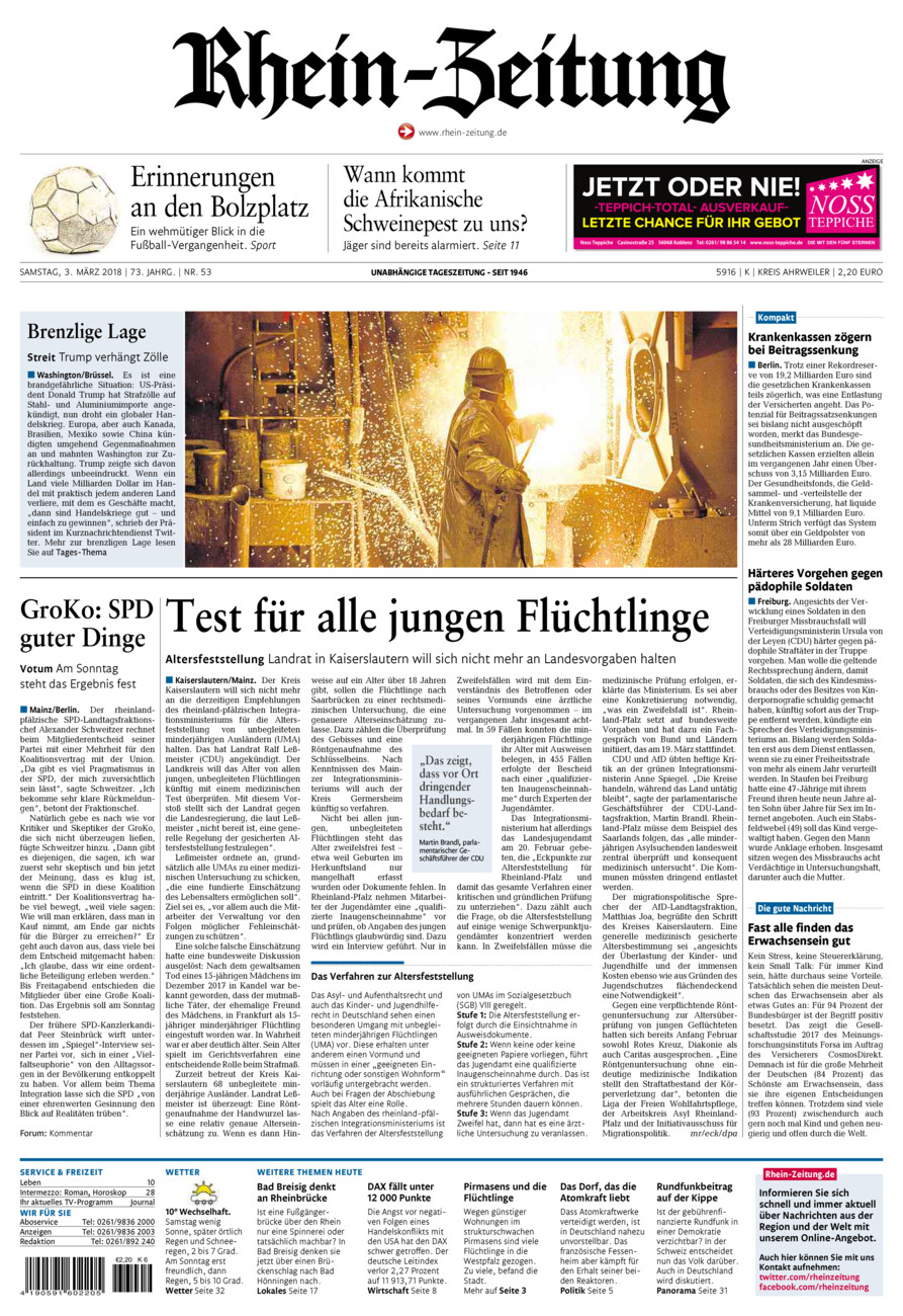 Rhein-Zeitung Kreis Ahrweiler vom Samstag, 03.03.2018