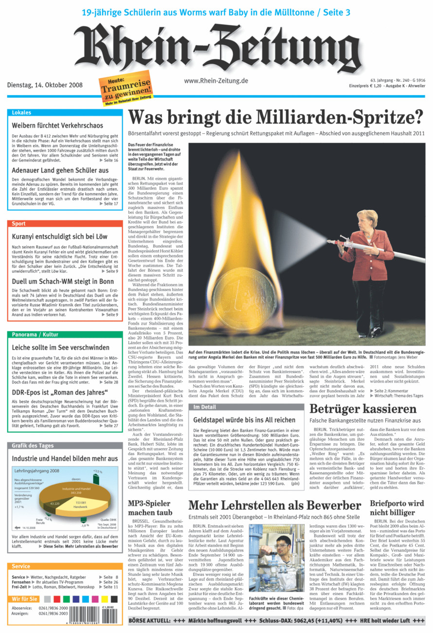 Rhein-Zeitung Kreis Ahrweiler vom Dienstag, 14.10.2008