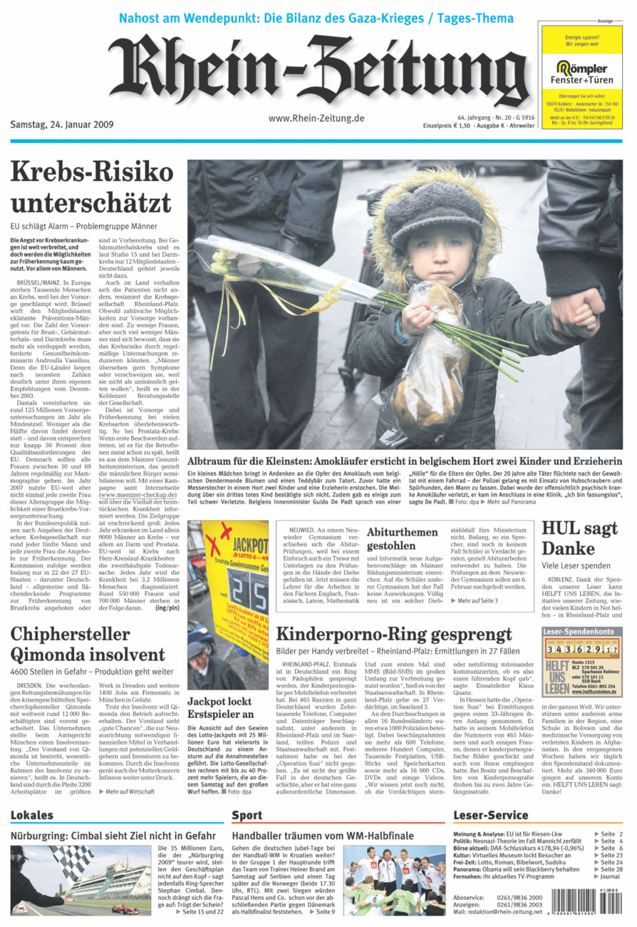 Rhein-Zeitung Kreis Ahrweiler vom Samstag, 24.01.2009