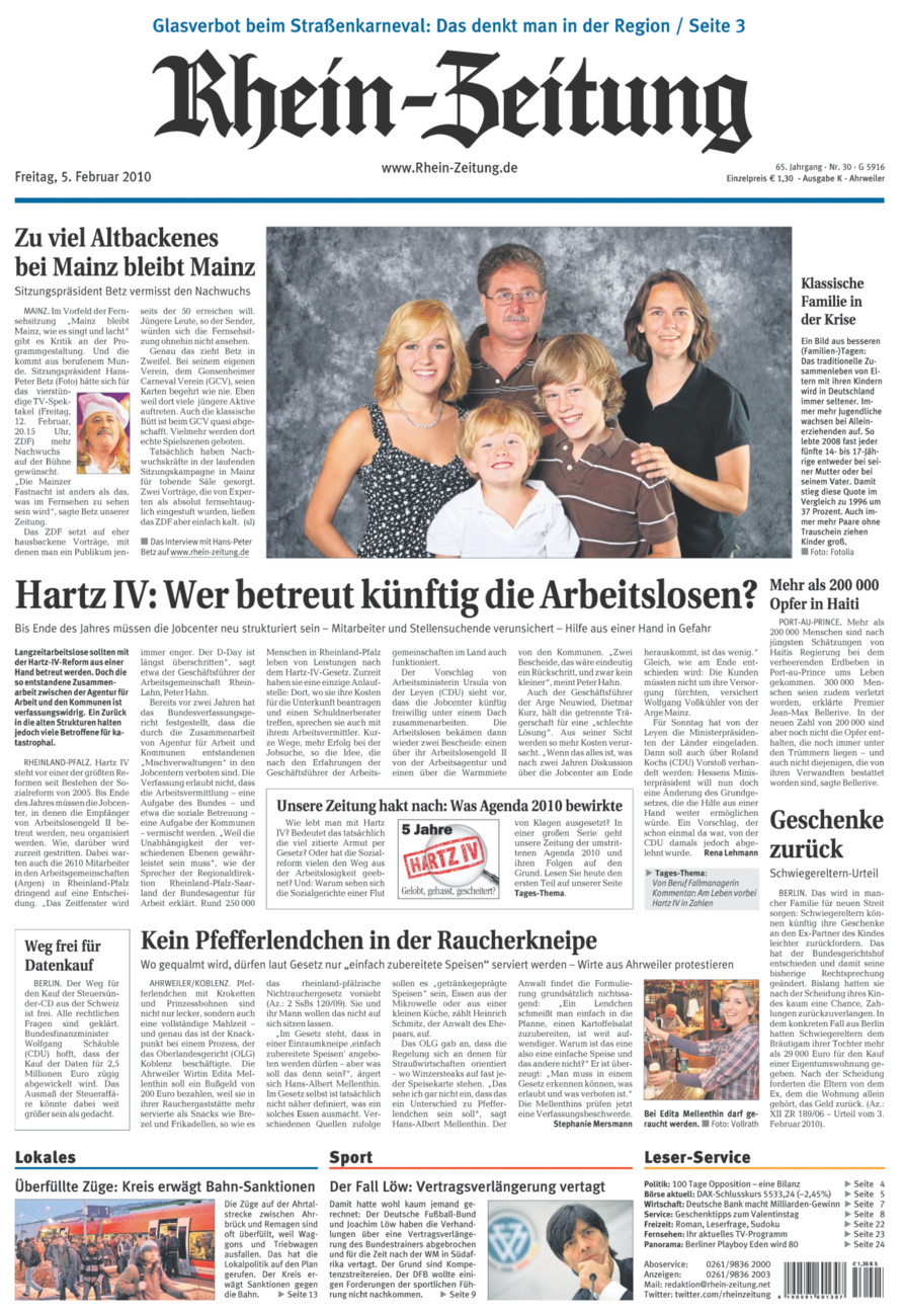 Rhein-Zeitung Kreis Ahrweiler vom Freitag, 05.02.2010