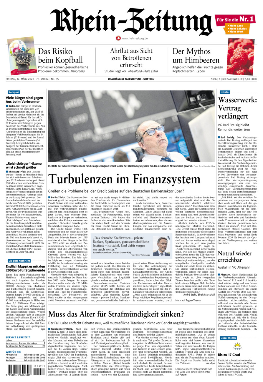 Rhein-Zeitung Kreis Ahrweiler vom Freitag, 17.03.2023