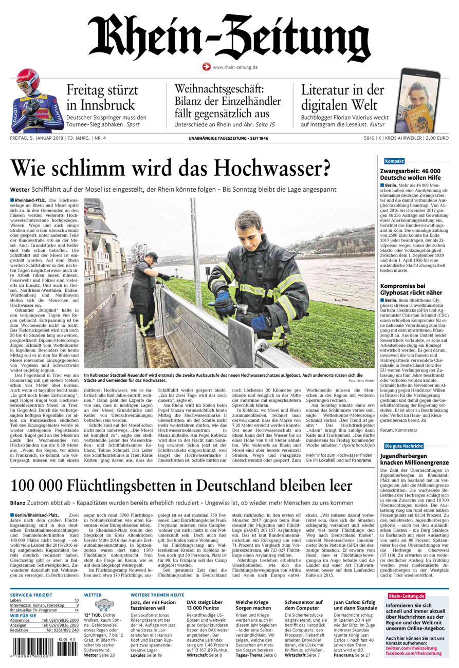 Rhein-Zeitung Kreis Ahrweiler vom Freitag, 05.01.2018