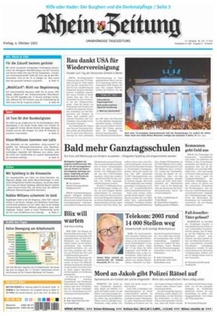 Rhein-Zeitung Kreis Ahrweiler vom Freitag, 04.10.2002