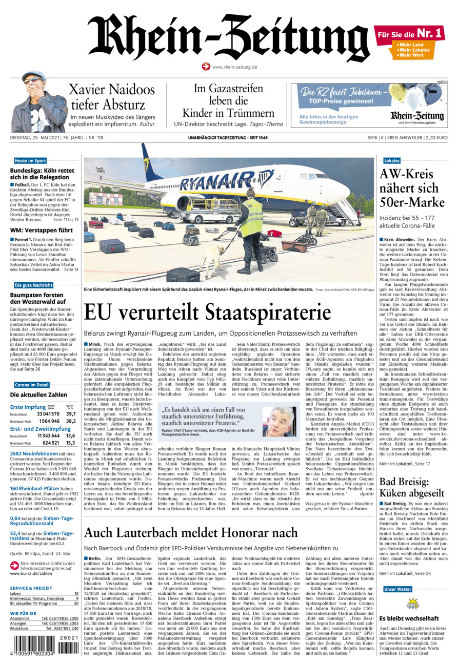 Rhein-Zeitung Kreis Ahrweiler vom Dienstag, 25.05.2021