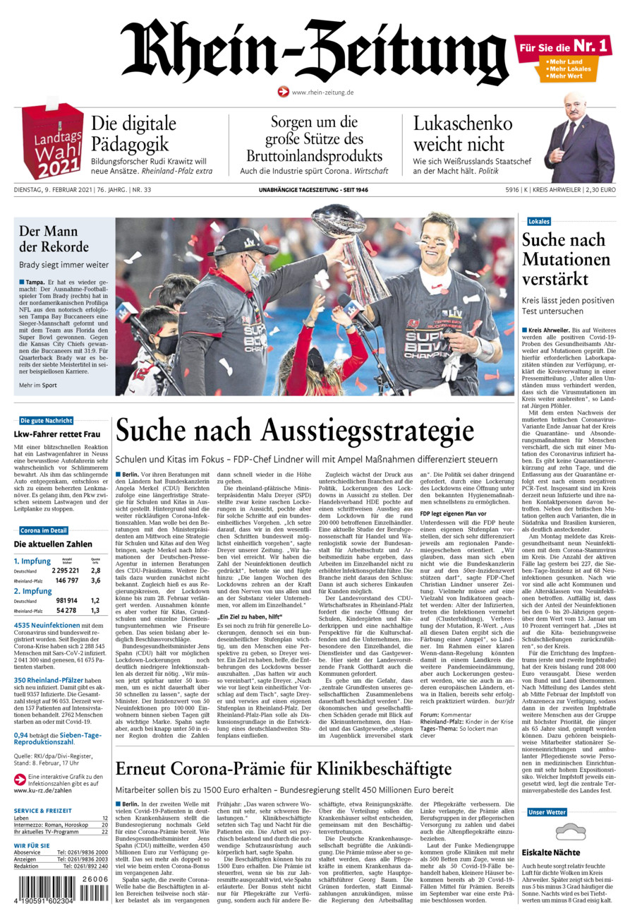 Rhein-Zeitung Kreis Ahrweiler vom Dienstag, 09.02.2021