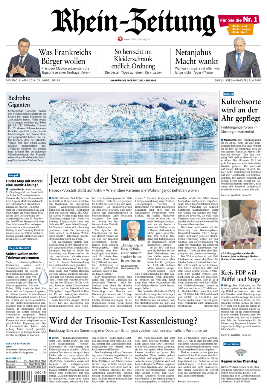 Rhein-Zeitung Kreis Ahrweiler vom Dienstag, 09.04.2019
