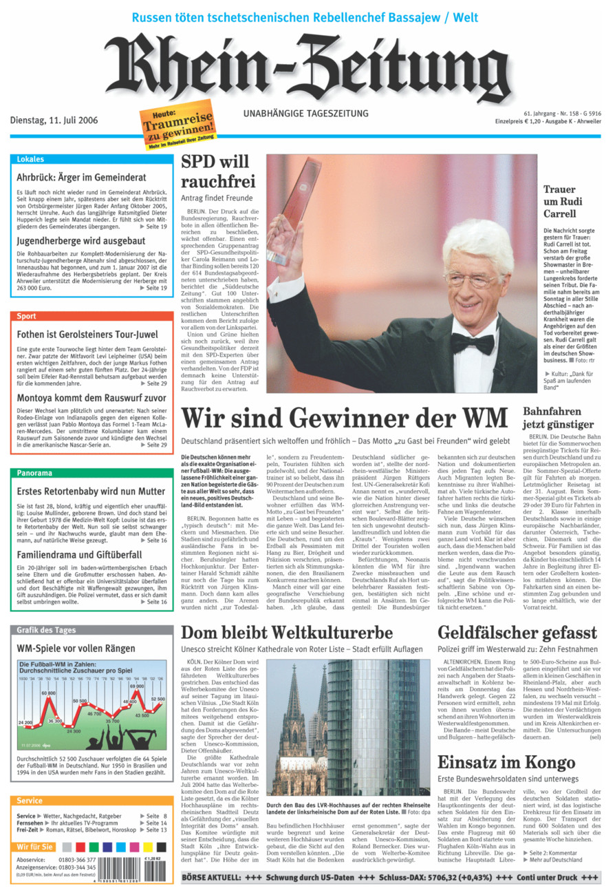 Rhein-Zeitung Kreis Ahrweiler vom Dienstag, 11.07.2006