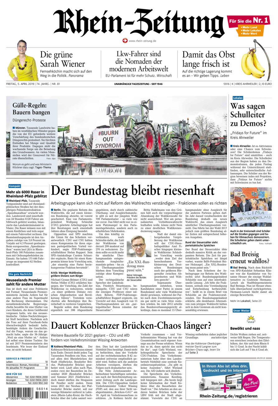 Rhein-Zeitung Kreis Ahrweiler vom Freitag, 05.04.2019