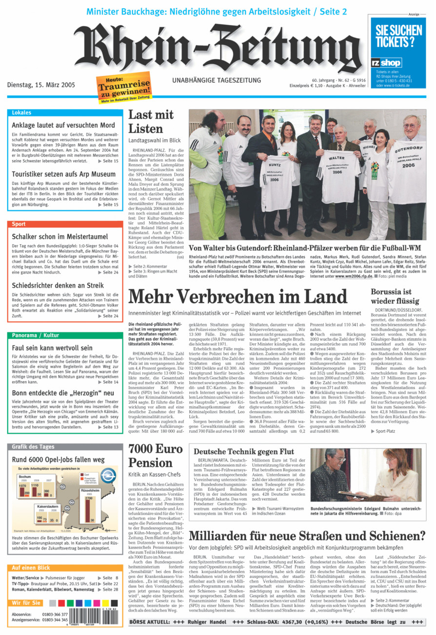 Rhein-Zeitung Kreis Ahrweiler vom Dienstag, 15.03.2005