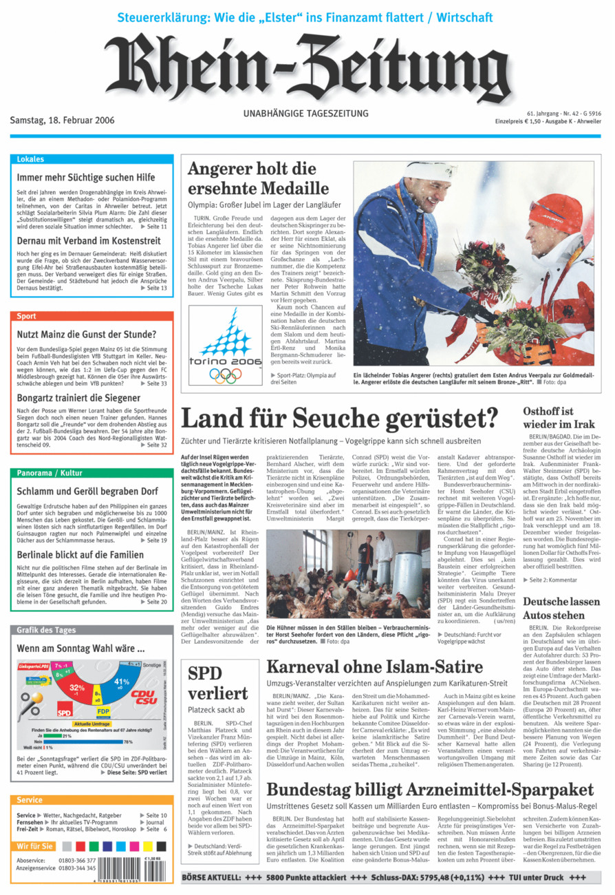 Rhein-Zeitung Kreis Ahrweiler vom Samstag, 18.02.2006