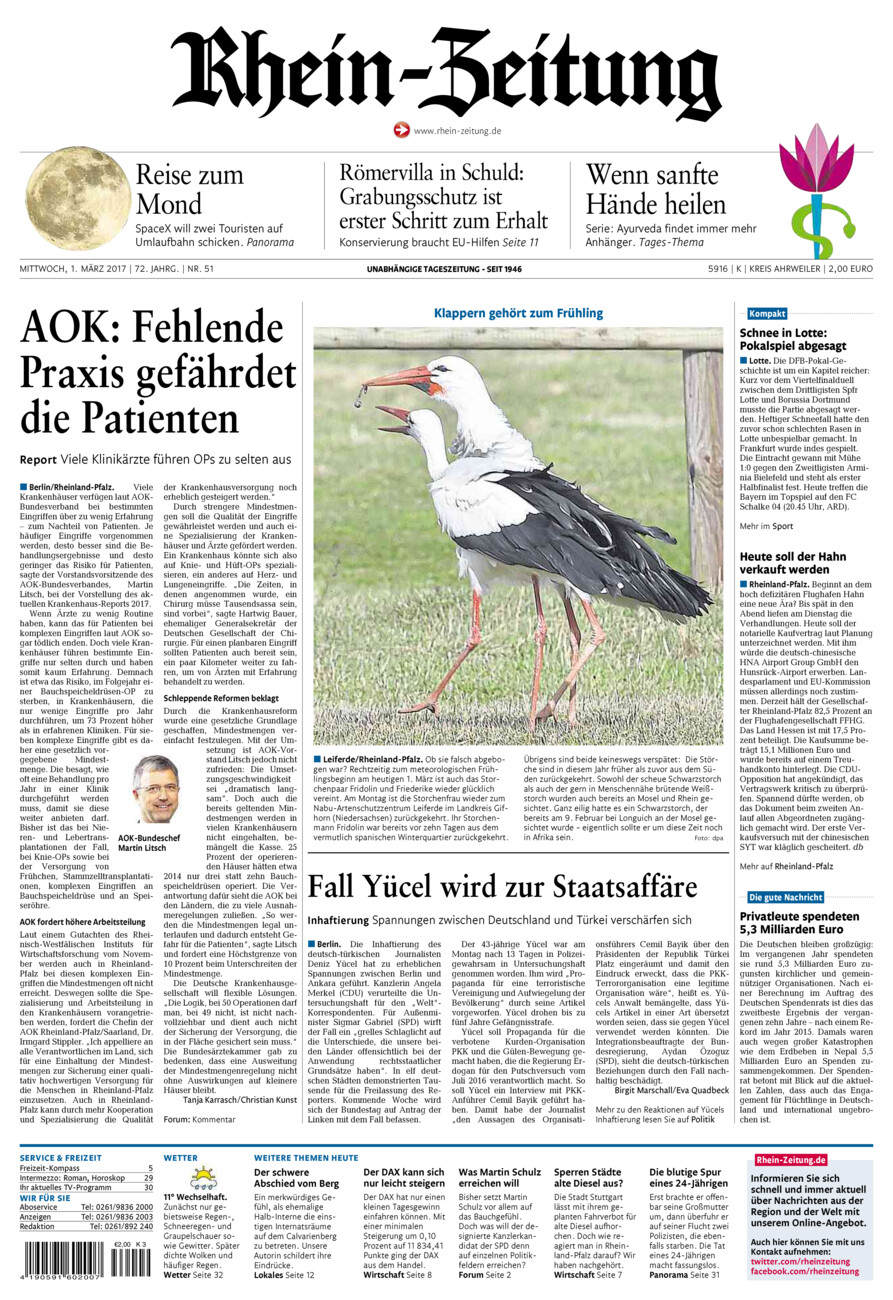 Rhein-Zeitung Kreis Ahrweiler vom Mittwoch, 01.03.2017