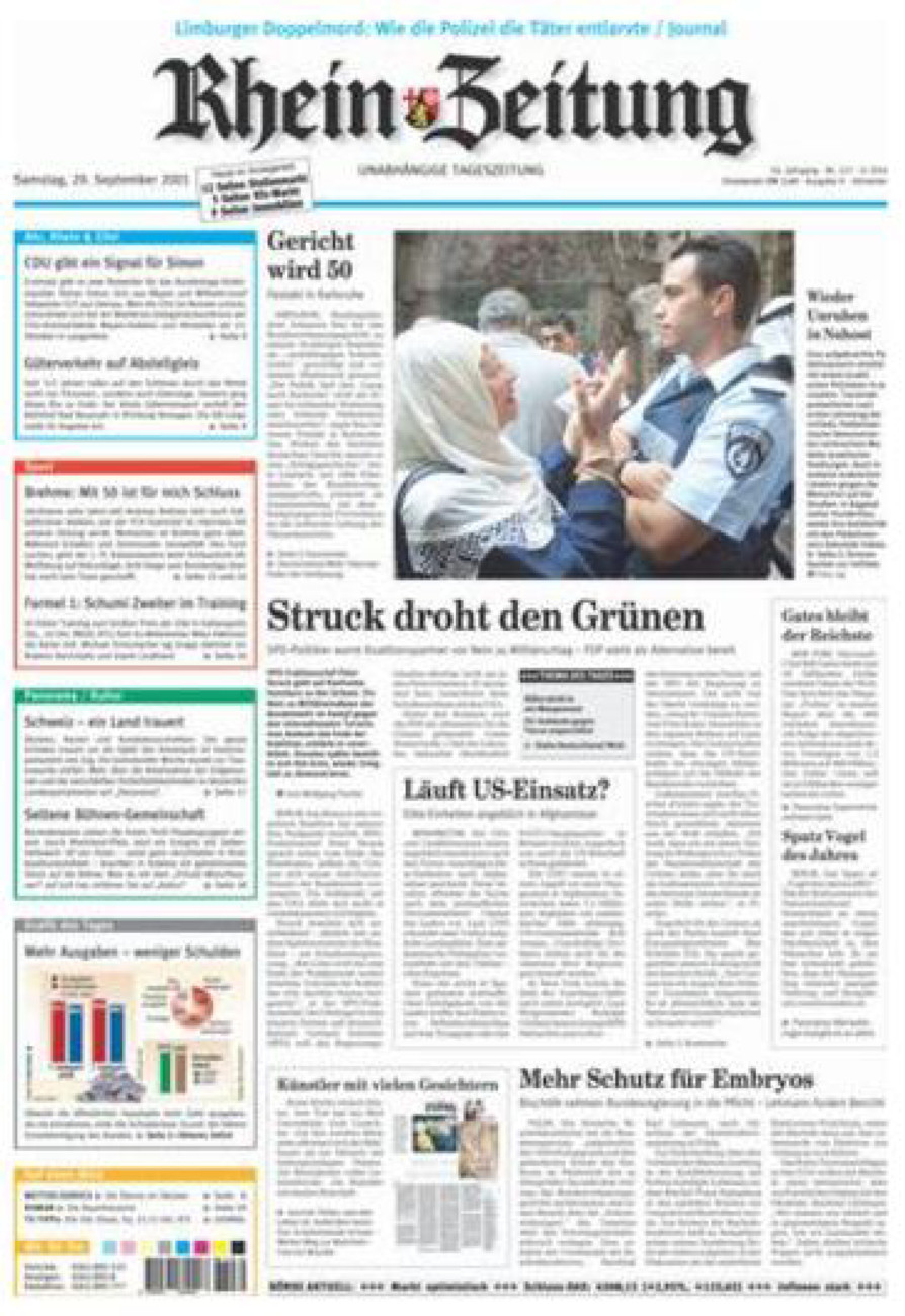 Rhein-Zeitung Kreis Ahrweiler vom Samstag, 29.09.2001