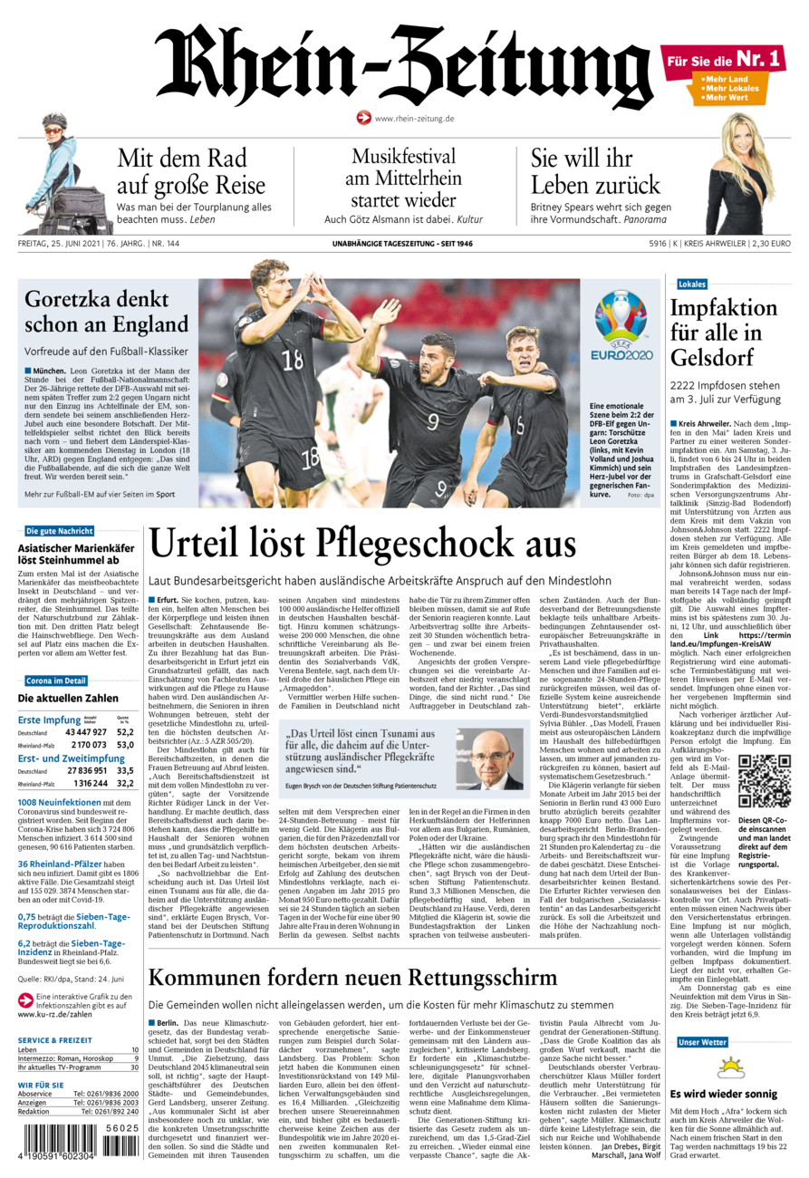 Rhein-Zeitung Kreis Ahrweiler vom Freitag, 25.06.2021